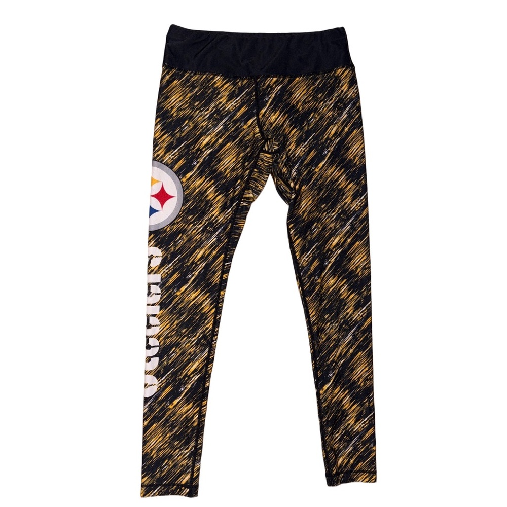 NFL Apparel Pittsburgh Steelers Black & Gold Leggings with Side Logo